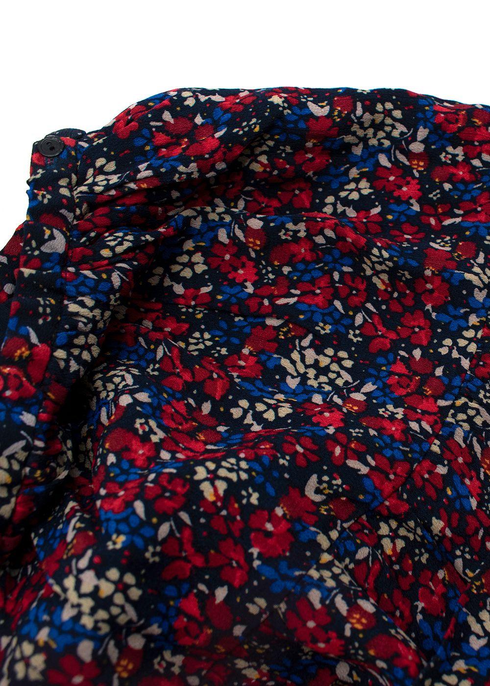 Red Floral Crepe Skater Skirt