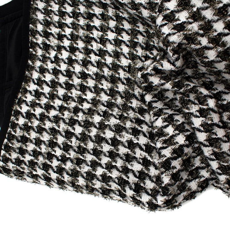 Erdem Safia metallic houndstooth cotton-blend tweed pencil skirt