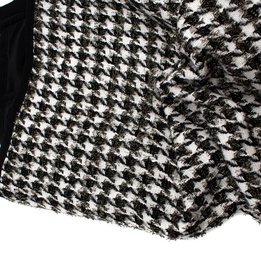 Erdem Safia metallic houndstooth cotton-blend tweed pencil skirt