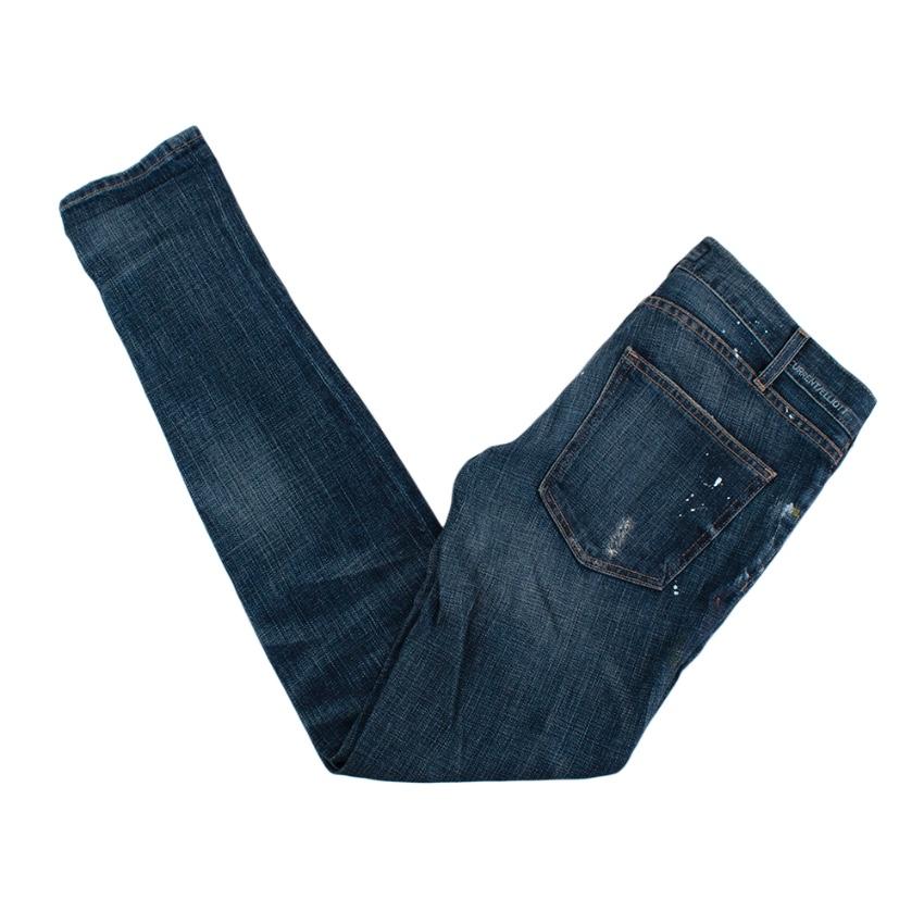 Current Elliott Blue Denim The Skinny Paint Jeans
