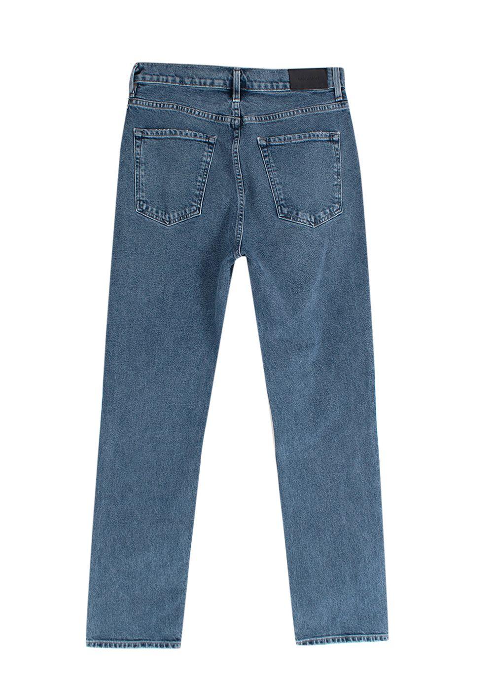 Mid-wash denim Morgan straight leg jeans