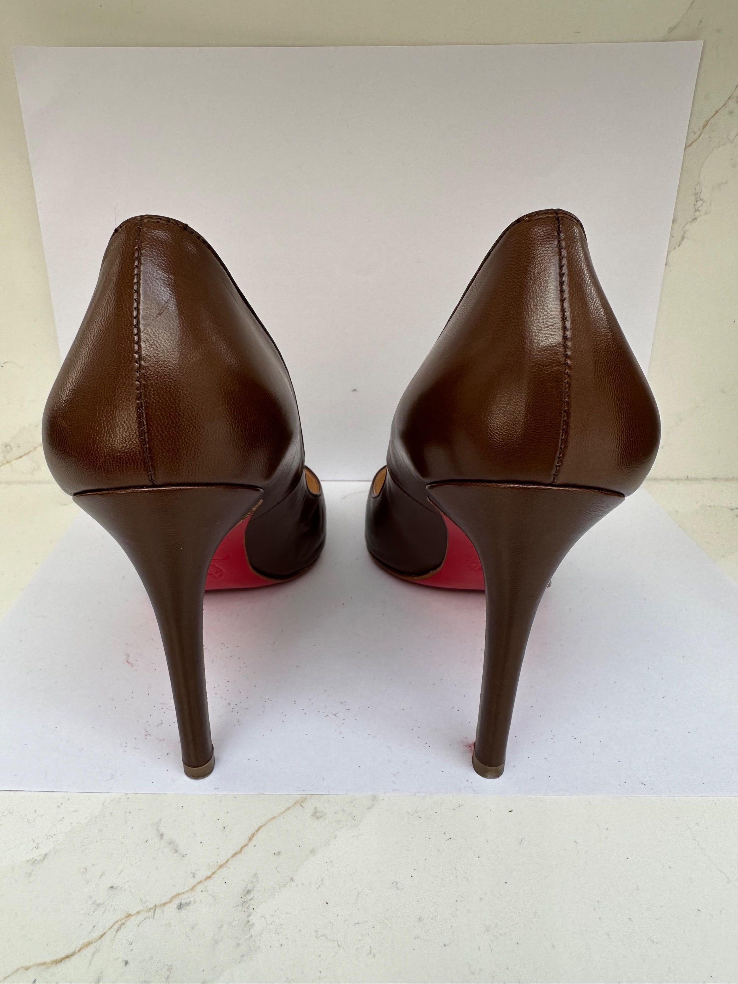 Pigalle 100 Brown Leather Pumps