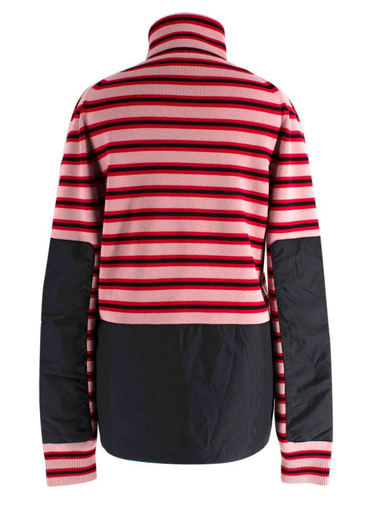 Moncler Pink Striped High Neck Wool Jumper