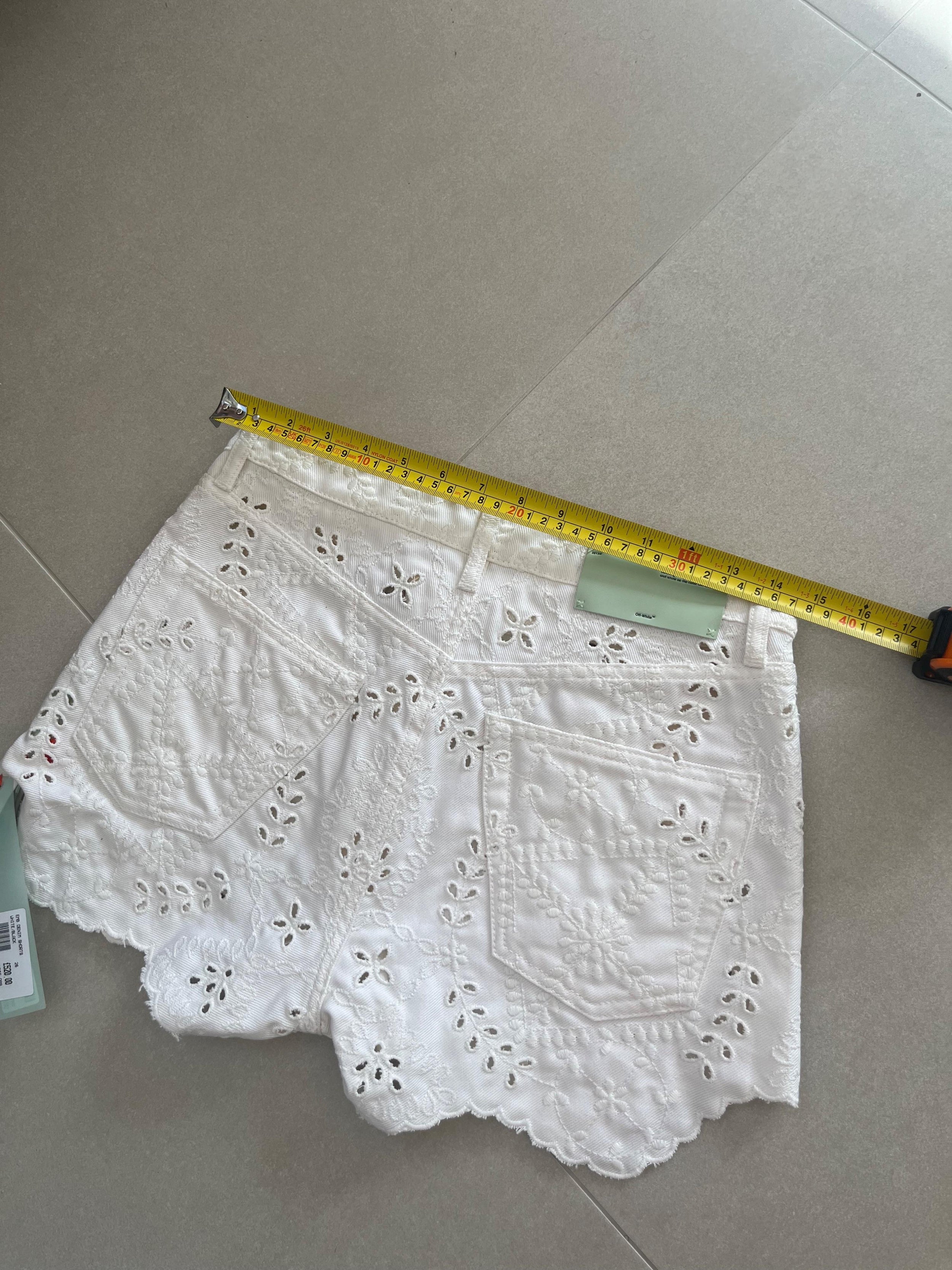 Off-White Broderie Anglaise Denim Shorts