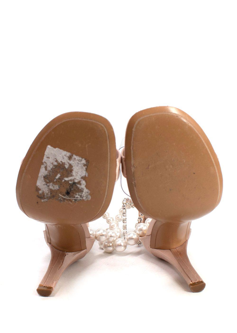 Alexandre Vauthier Coco Faux Pearl And Crystal-embellished Pvc And Suede Sandals