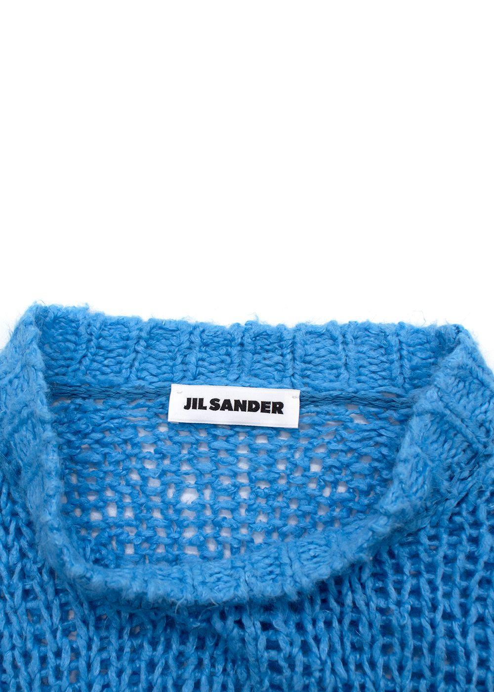 Jil Sander Blue Knitted Linen Jumper