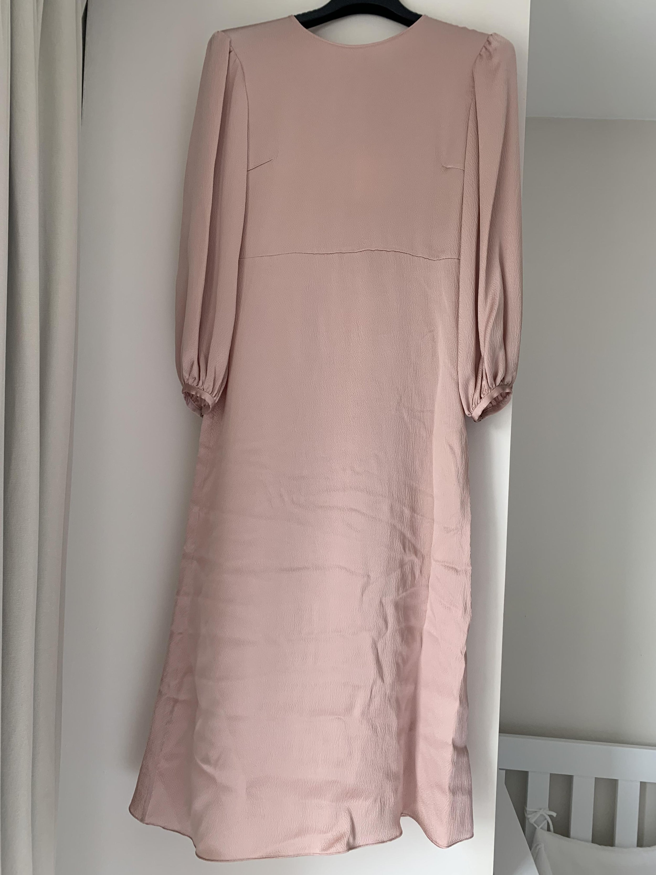 Mansur Gavriel blush hammered-silk midi dress