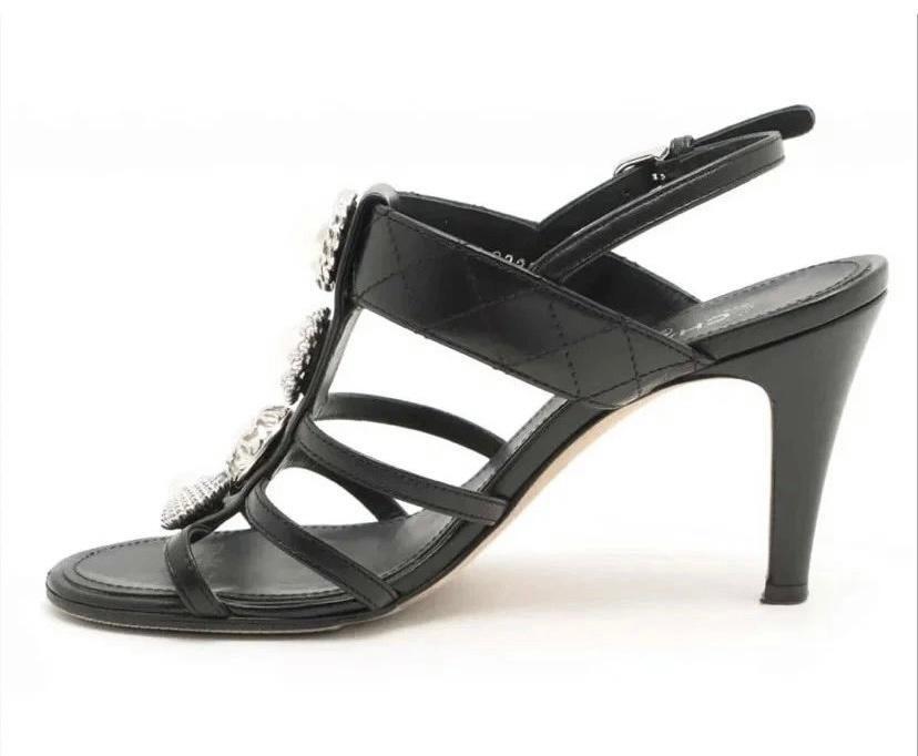 Chanel Faux Pearl Embellished Sandals