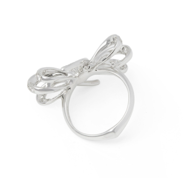 Forget Me Not White Gold Diamond Pave Ring - Size M 1/2