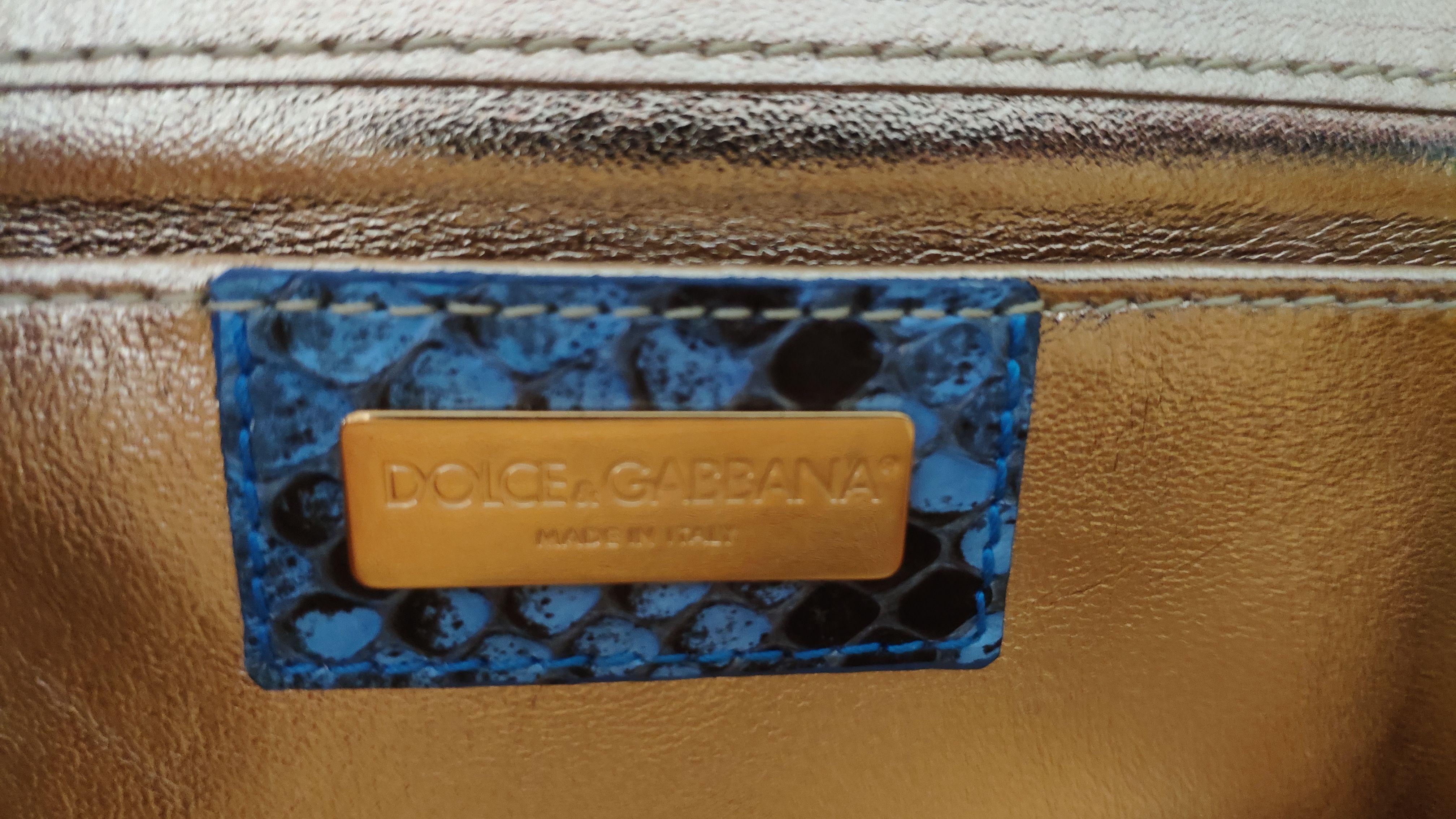 Dolce & Gabbana Python Panelled Epi Leather Clutch
