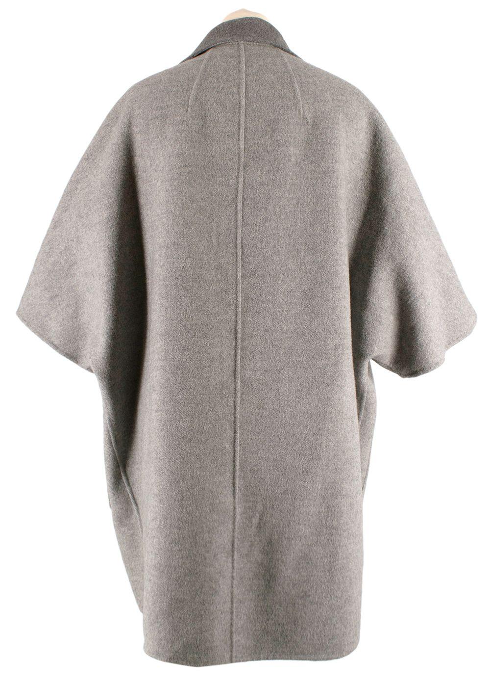 MaxMara Studio Grey Short Sleeve Wool Peacoat