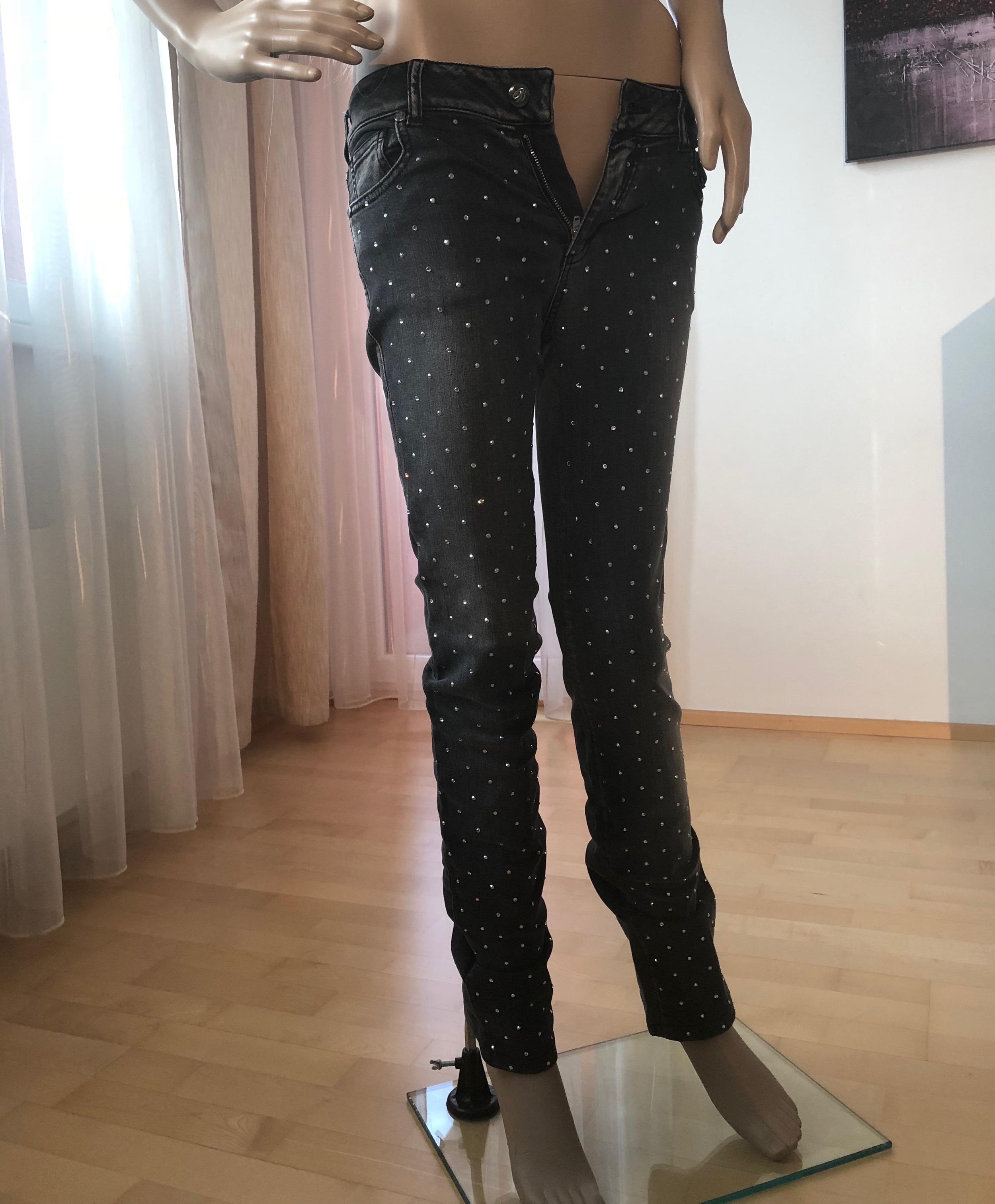 Blumarine Crystal skinny jeans