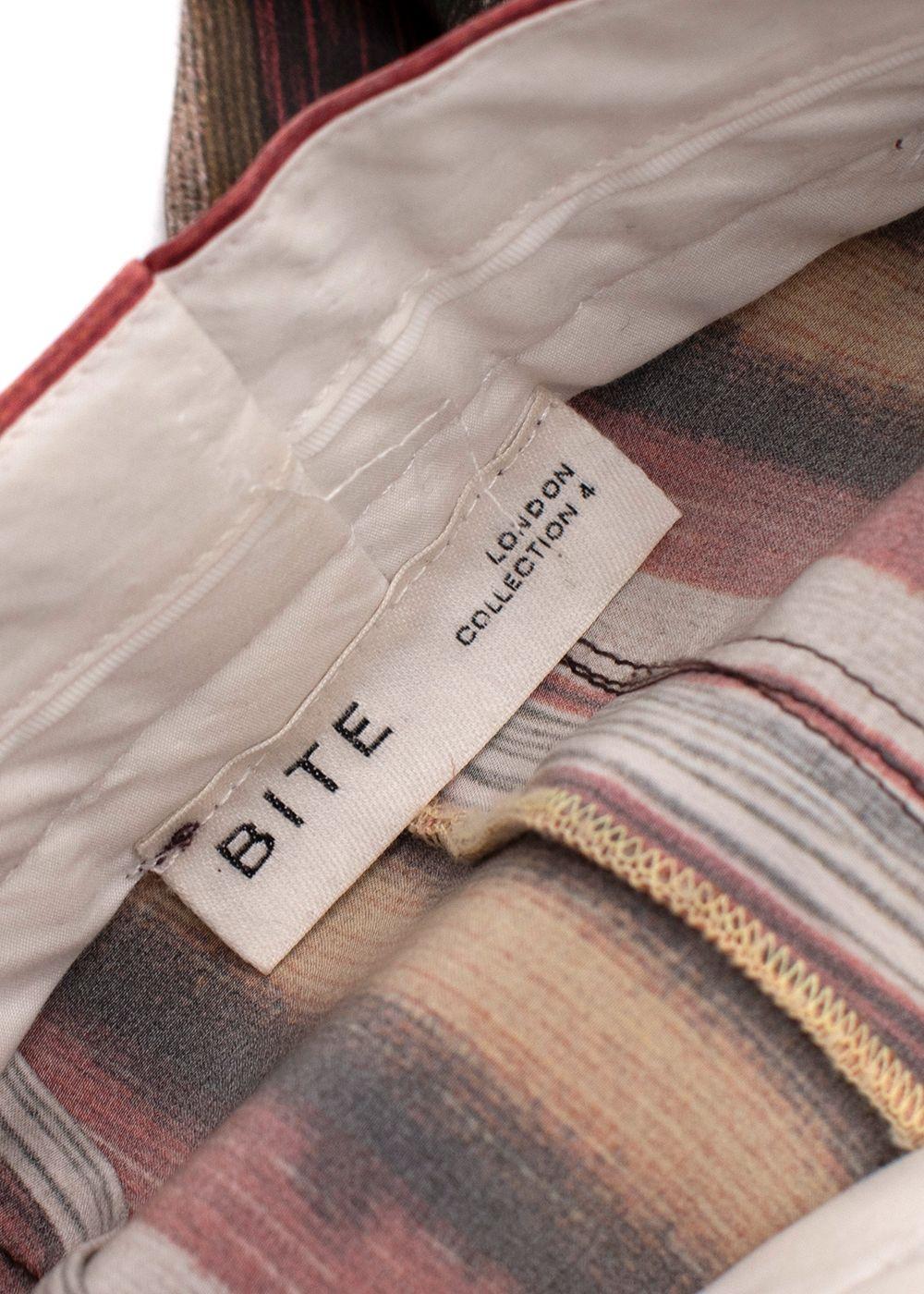 Bite Organic Silk High Low Striped Shirt and Trouser Set