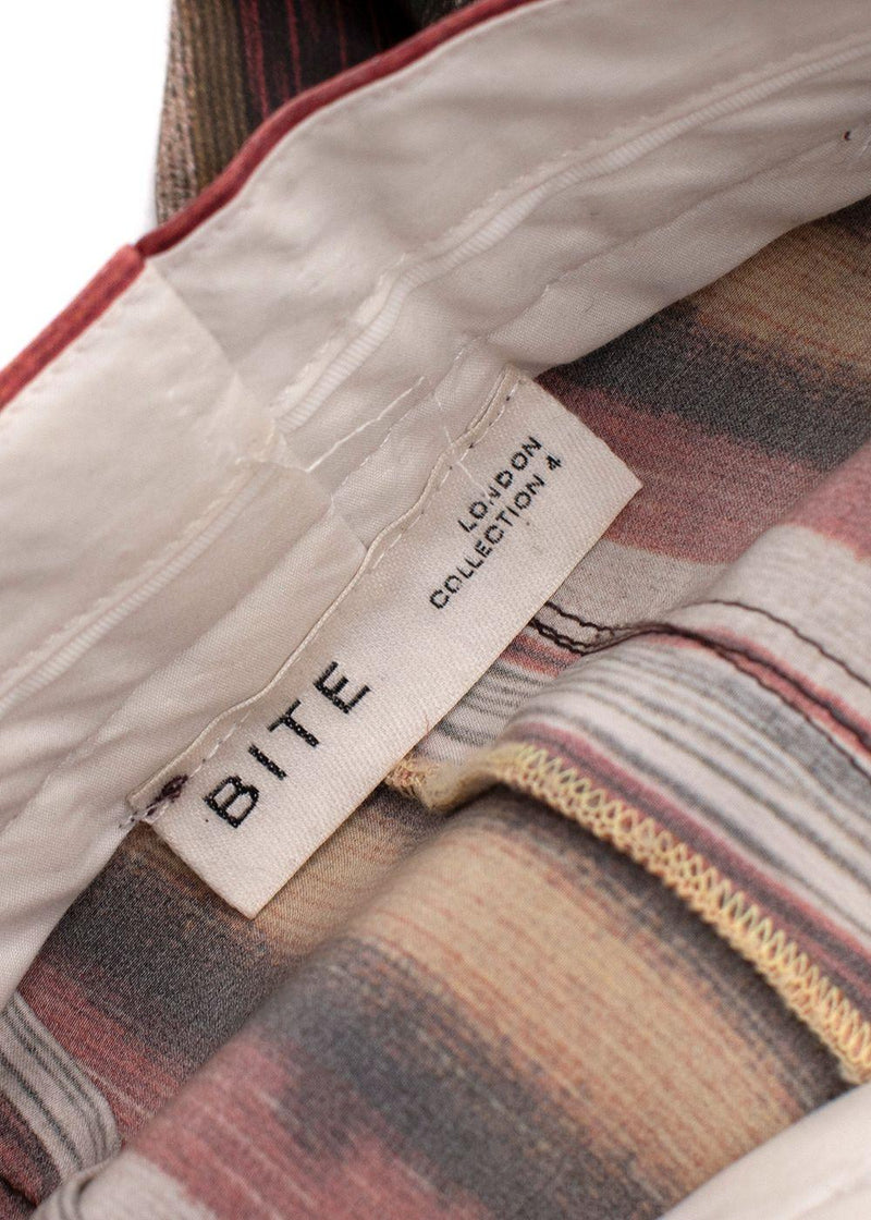Bite Organic Silk High Low Striped Shirt and Trouser Set