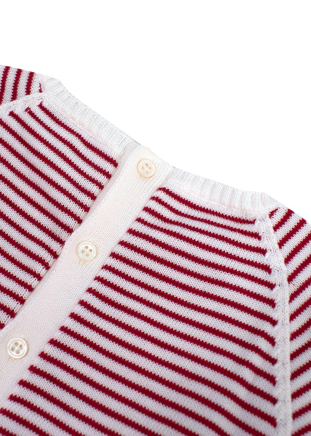 Loro Piana 3-6m Red and White Striped Knit Baby Top and Pants Set