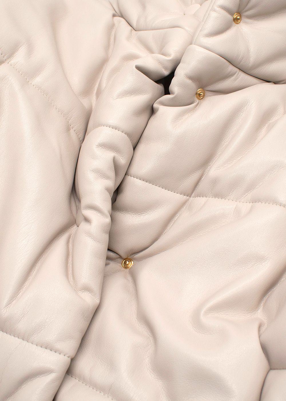 Nanushka Beige Hide Faux Leather Puffer Coat