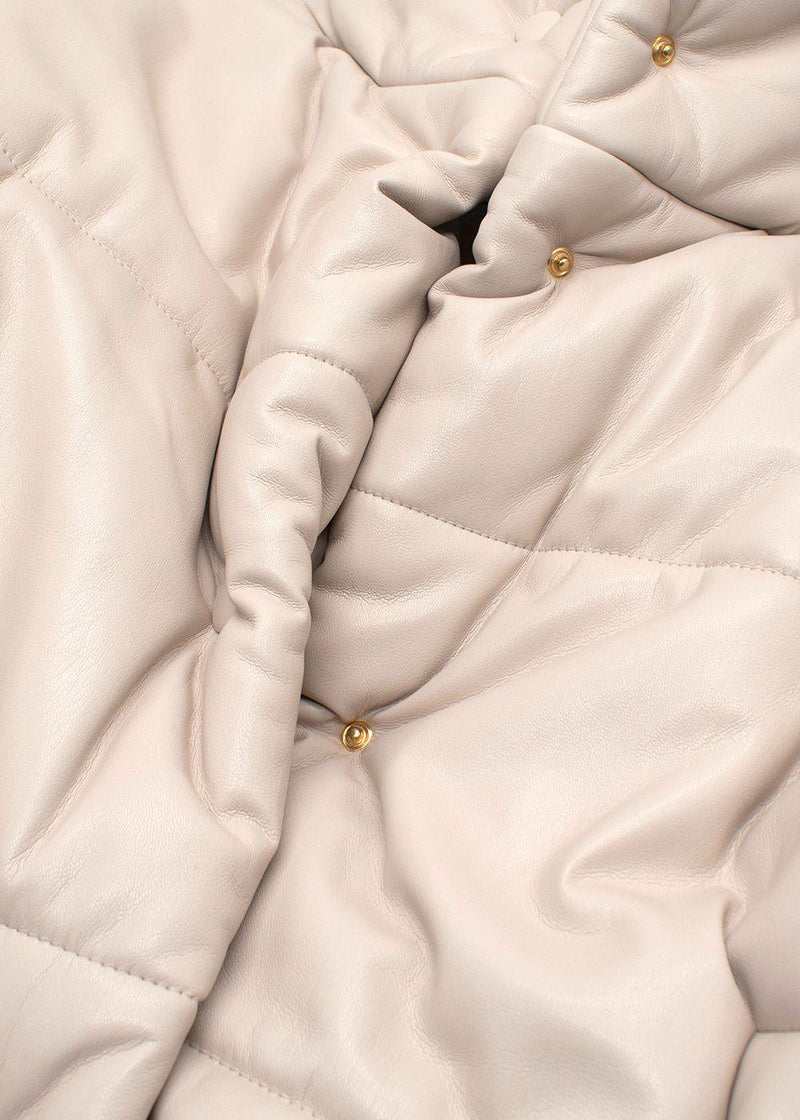 Nanushka Beige Hide Faux Leather Puffer Coat