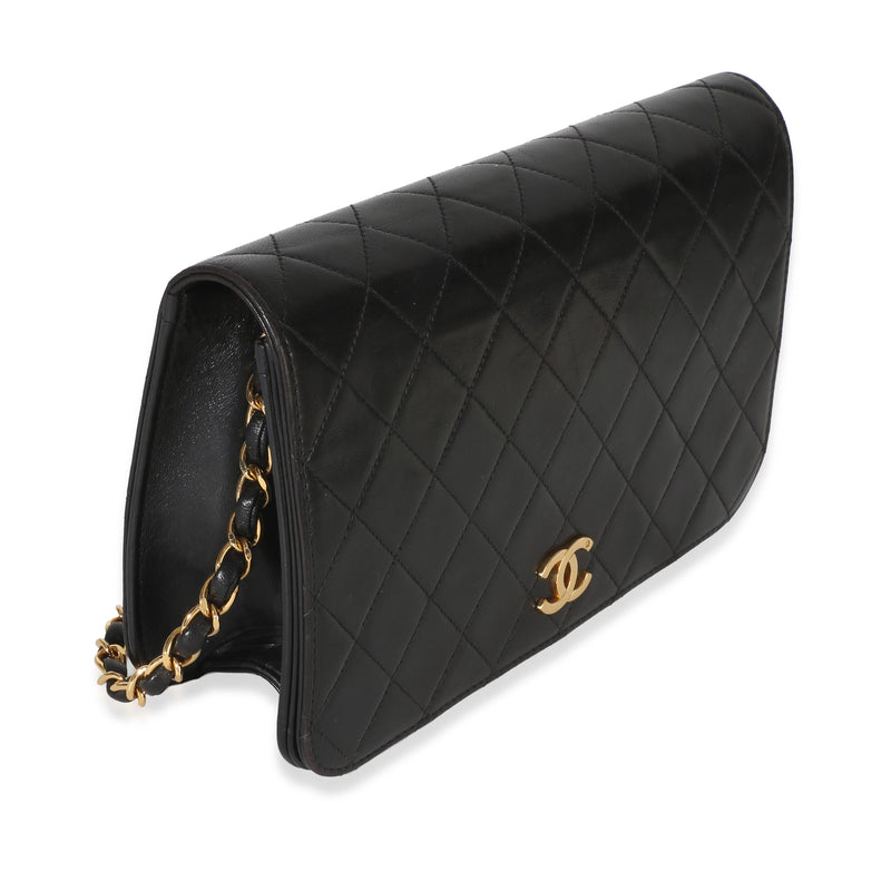 Chanel  Vintage Black Quilted Lambskin Full Flap Bag