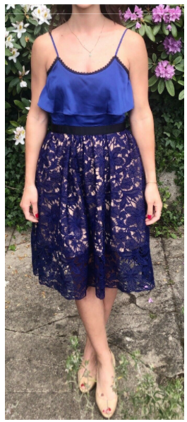 Self-Portrait Delphinium Satin & Guipure Lace Dress