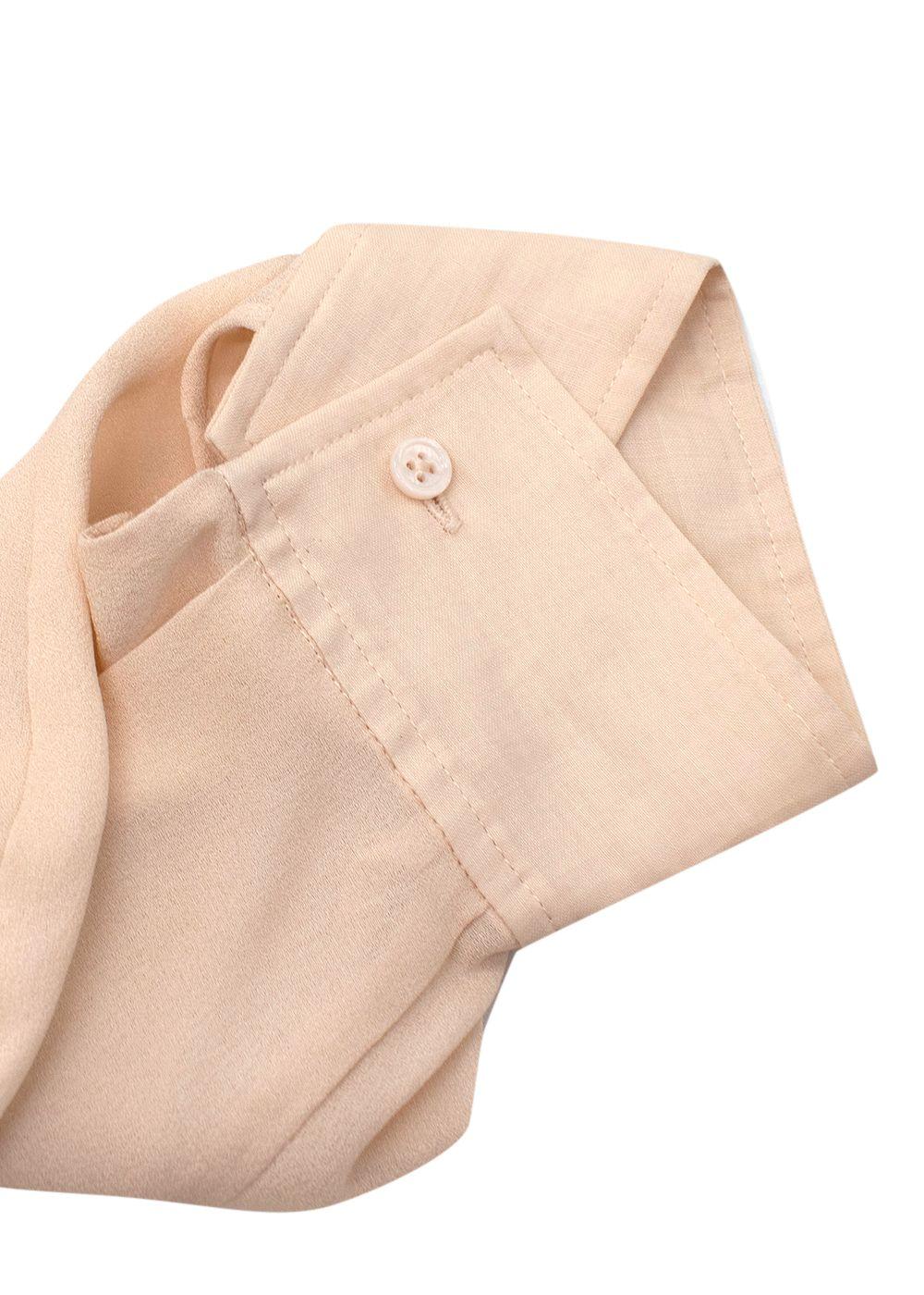 Button Up Beige Silk Blend Tunic