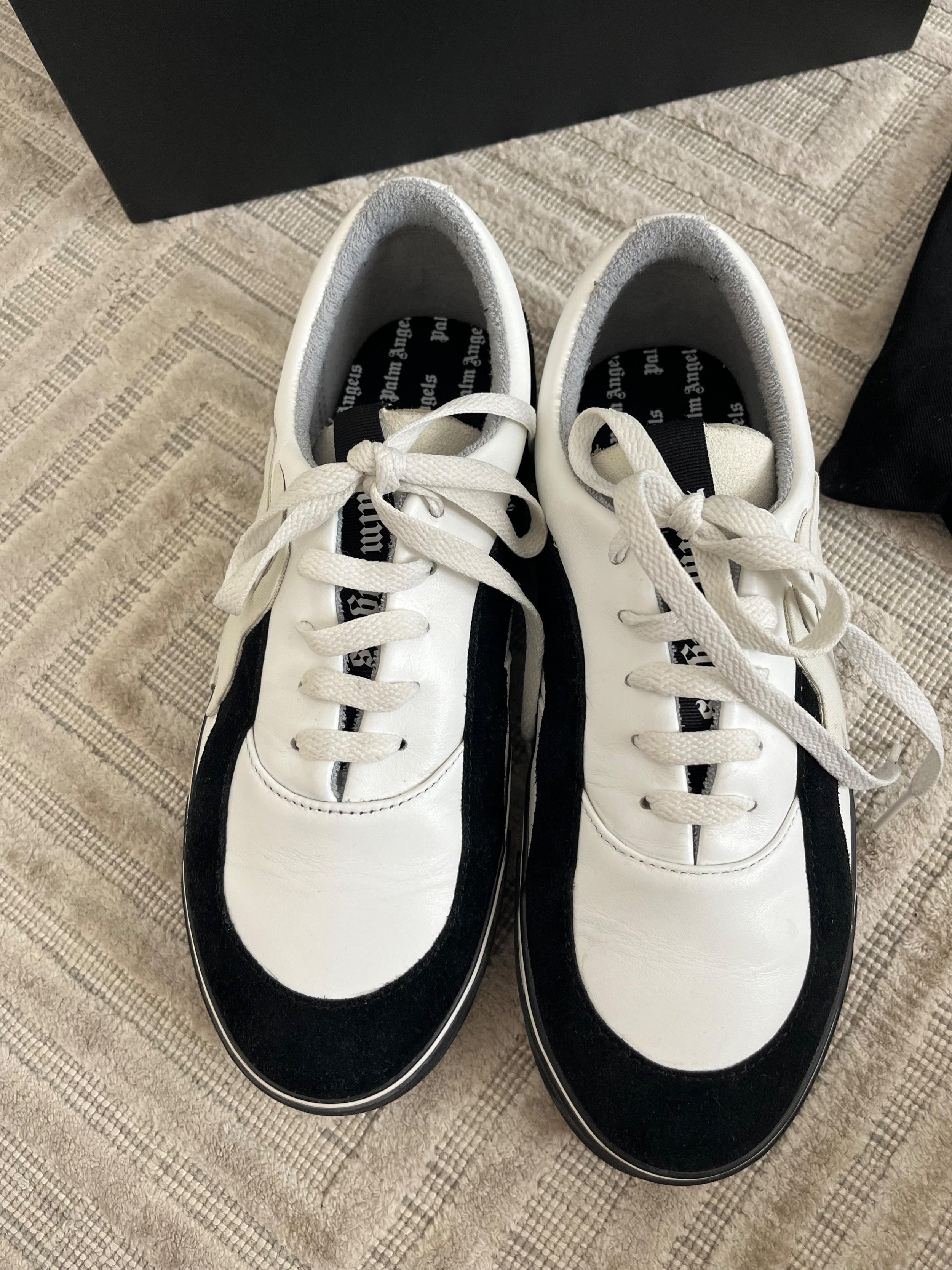 Palm Angels Men's Black And White Sneakers