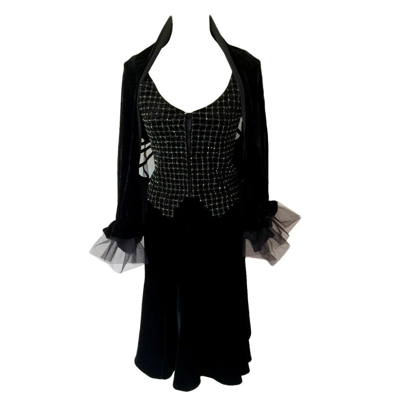 GIORGIO ARMANI Runway Black Velvet Skirt