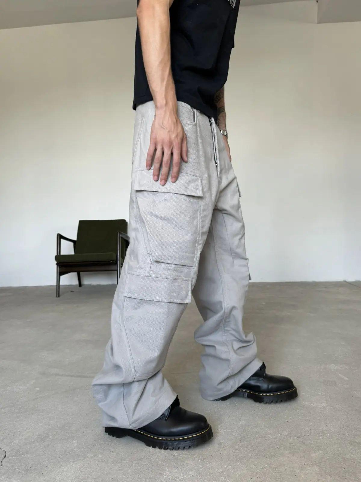 Rick Owens Current Twill Pearl Double Cargo Pants