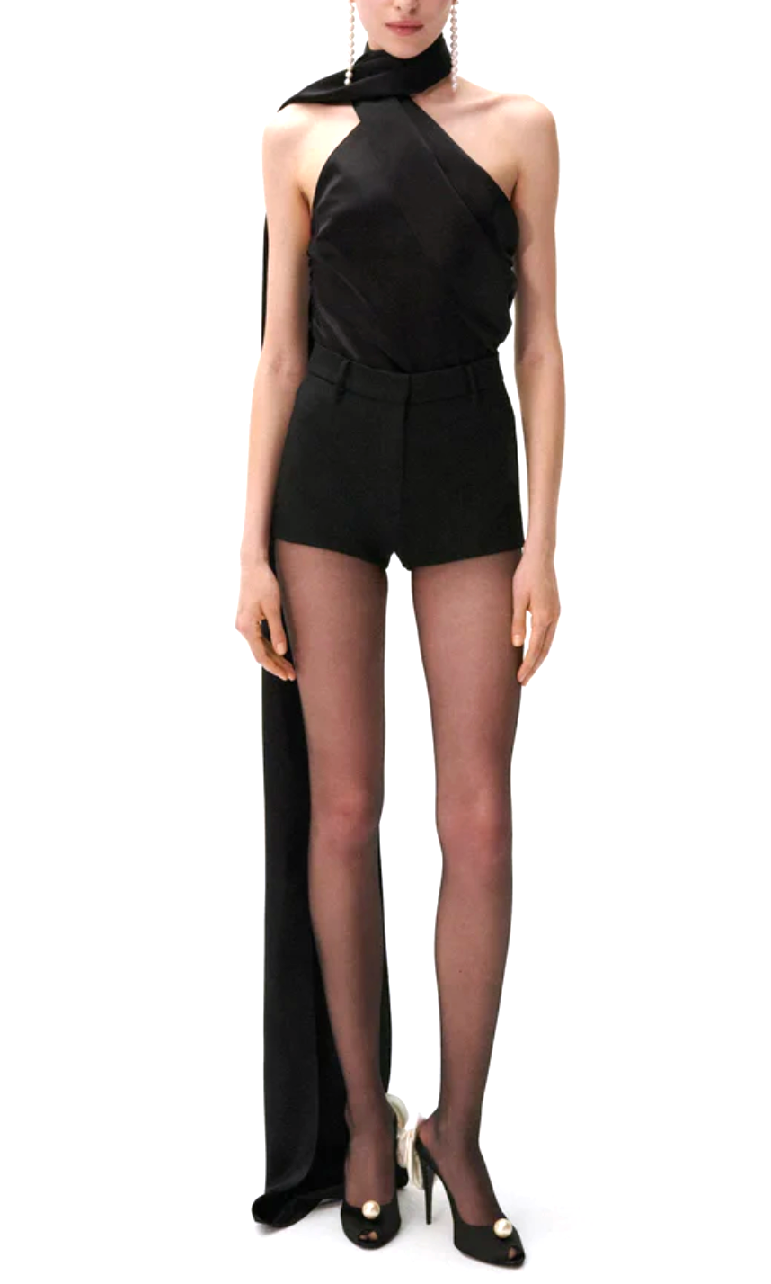 Magda Butrym Silk Wrap Neck Top