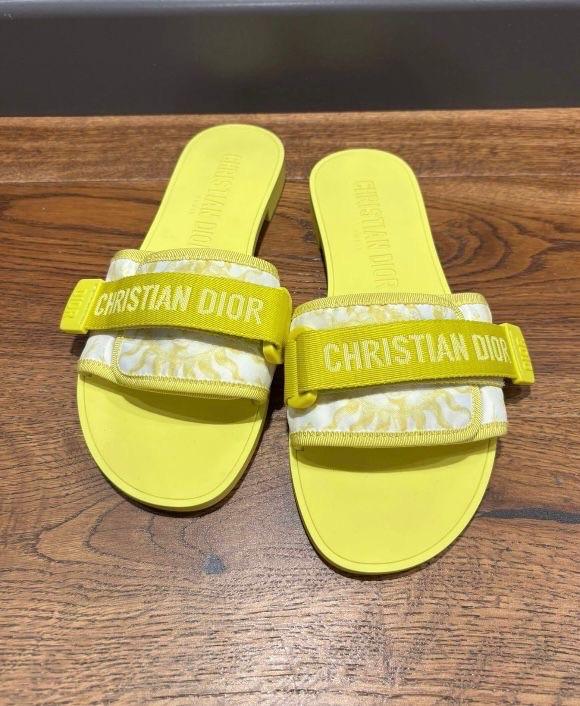 Dior Yellow Flat Beach Sandals