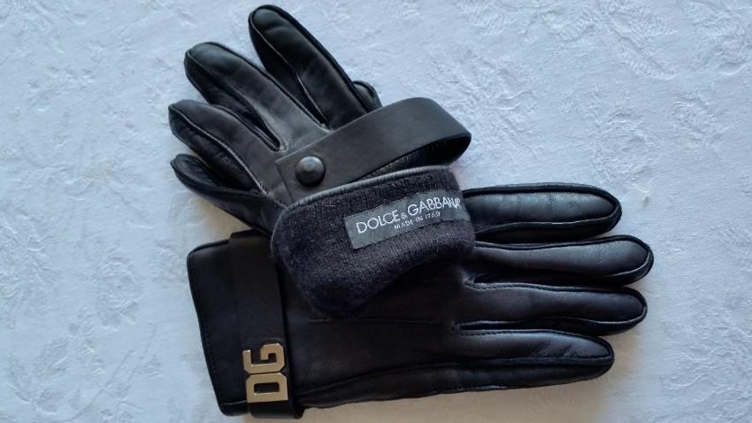Dolce & Gabbana DG Black Leather Gloves