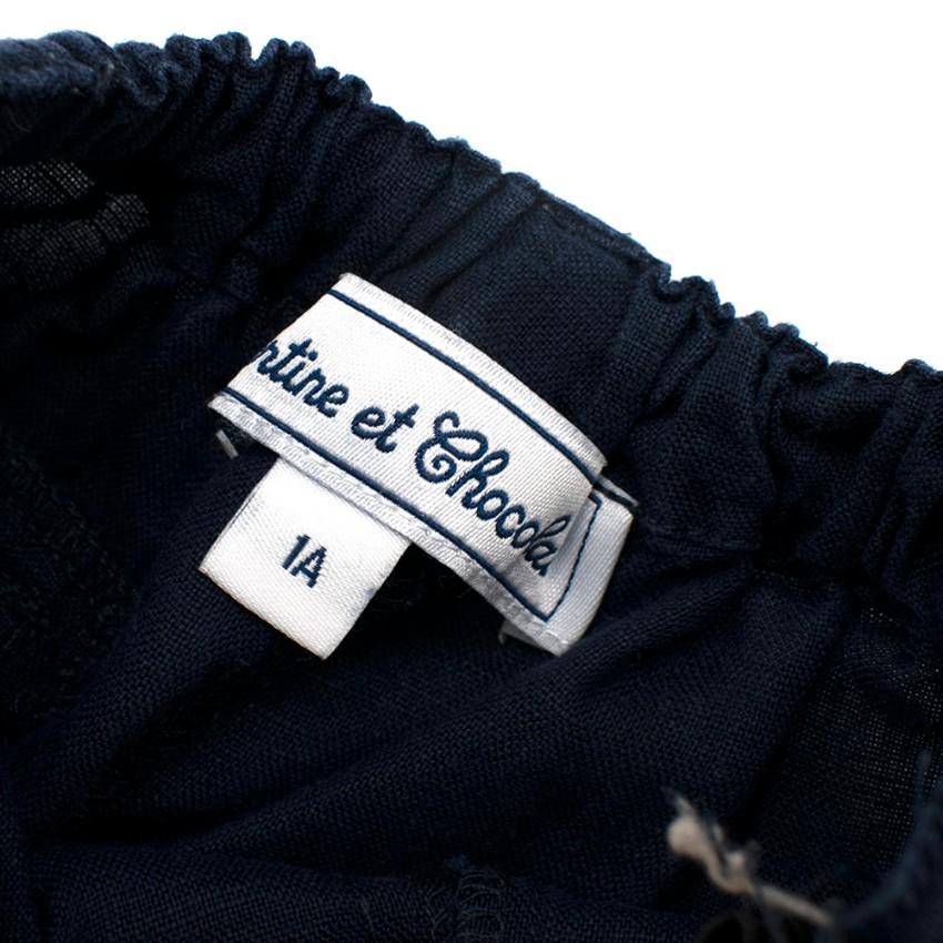 Tartine et Chocolat Navy Linen Trousers