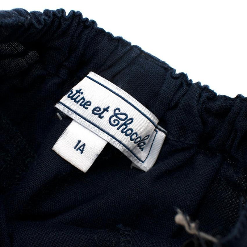 Tartine et Chocolat Navy Linen Trousers