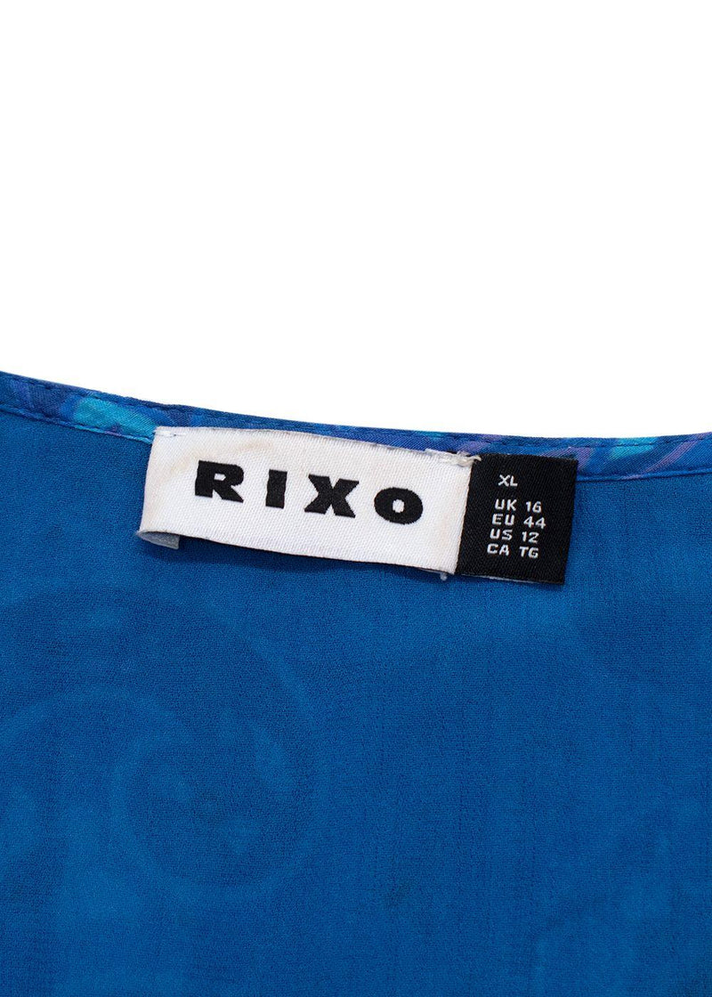Rixo Blue Virginia Floral-Print Maxi Dress