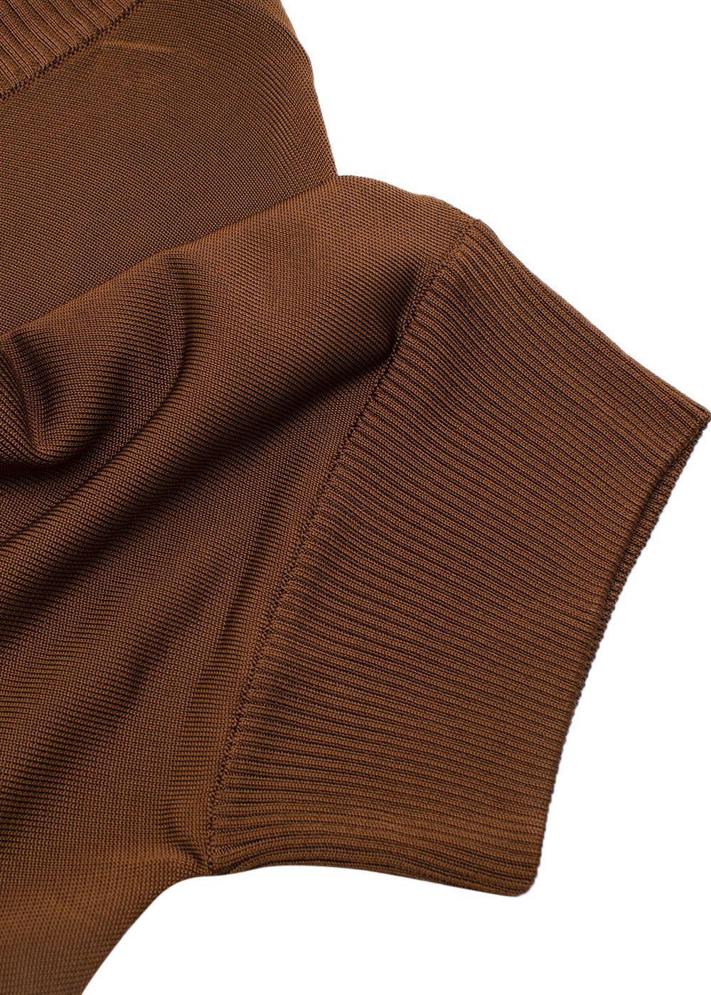 Chocolate Brown Fine-Knit Batwing Sweater