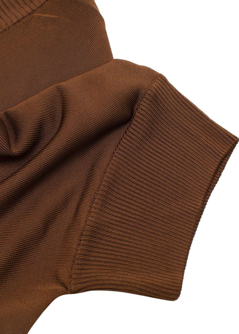Chocolate Brown Fine-Knit Batwing Sweater