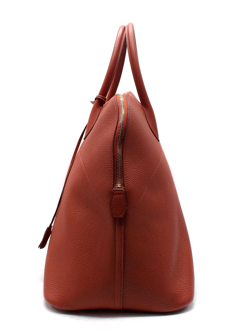 Hermes  Bolide 45in Brique Togo Leather  with Palladium Hardware