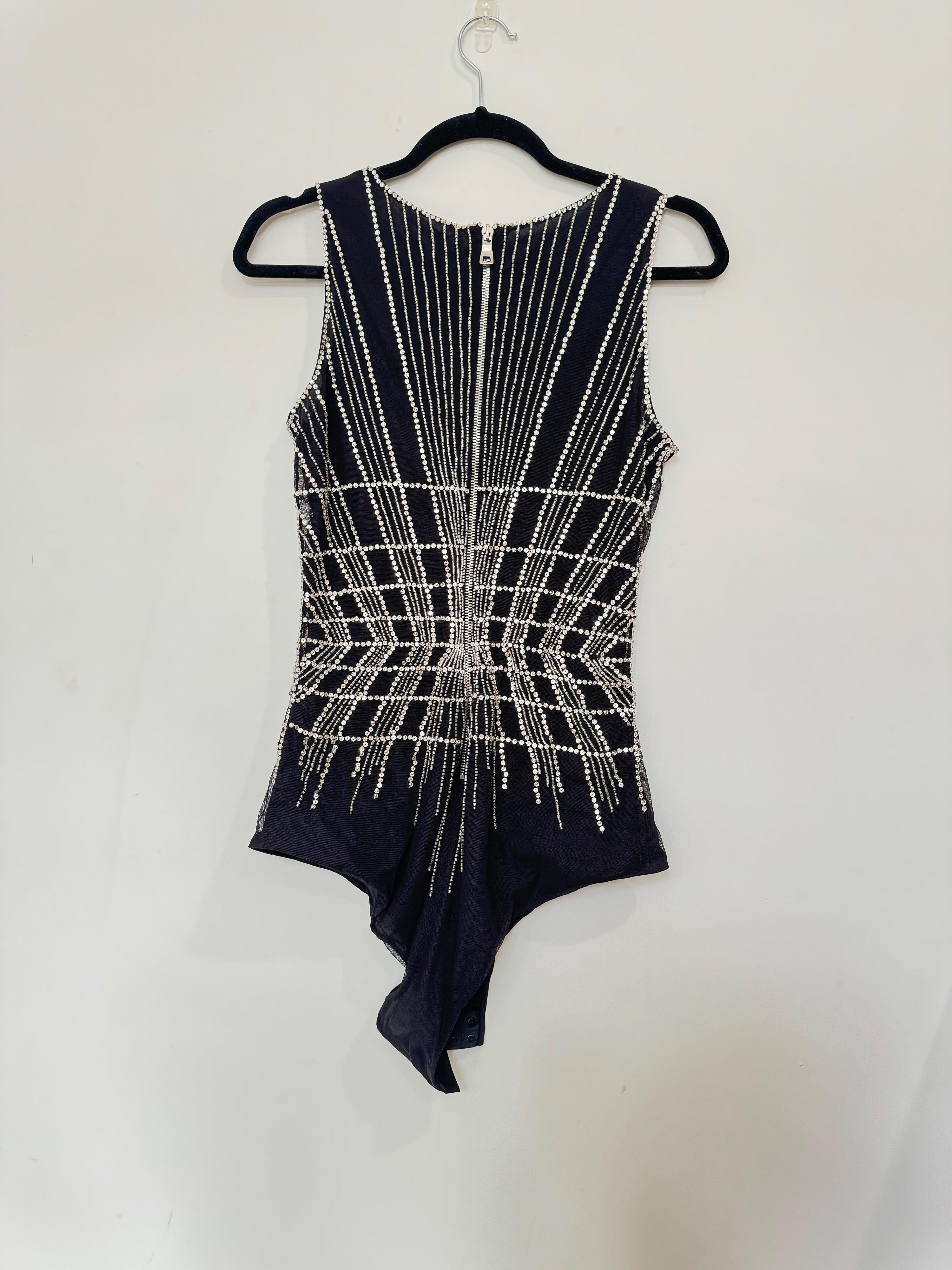 Embellished Black Bodysuit