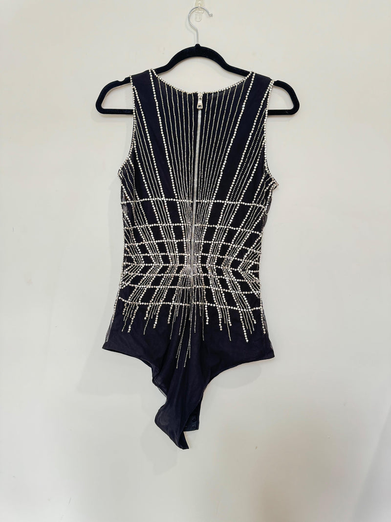 Embellished Black Bodysuit