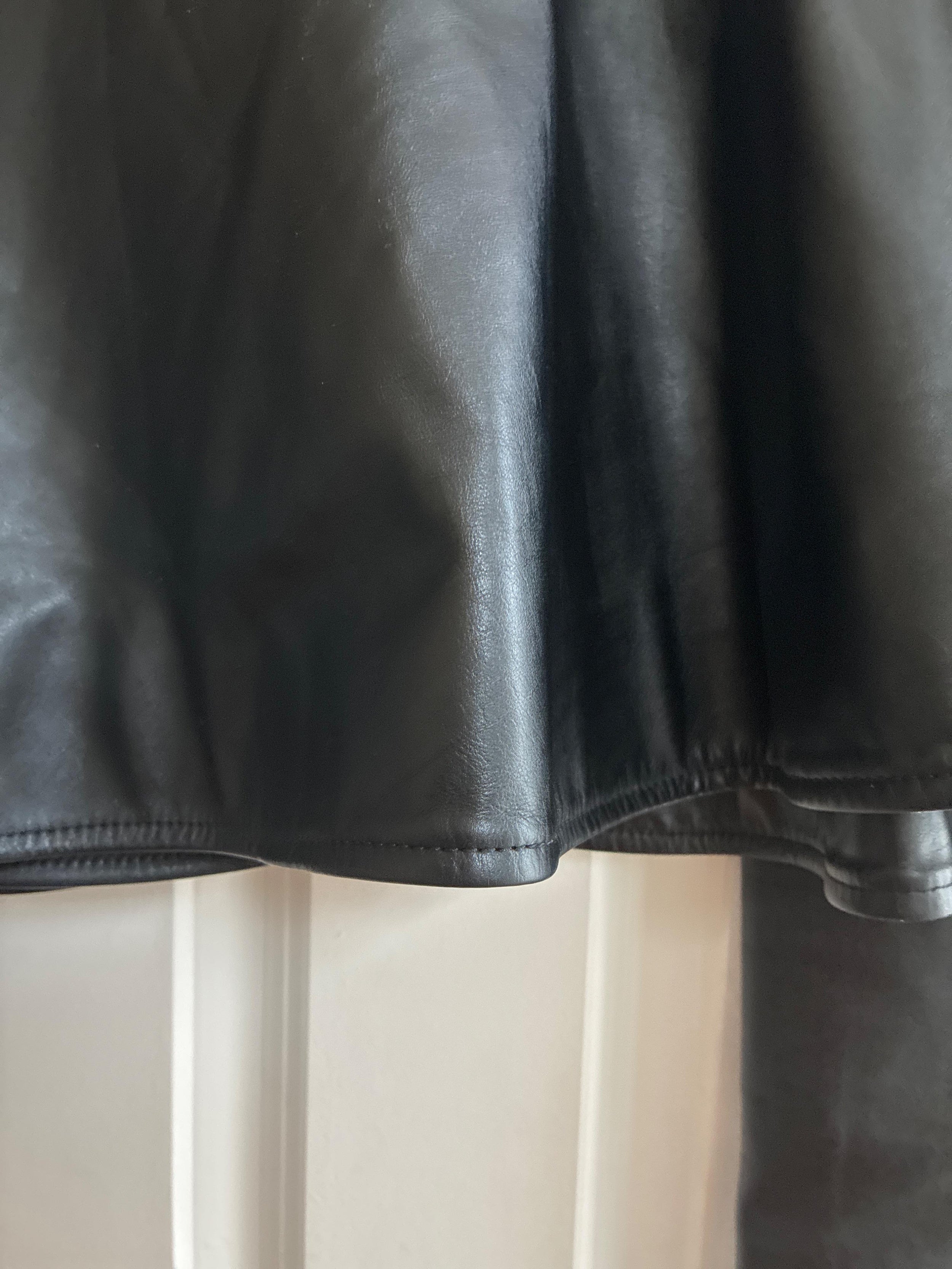 Black Trapeze Leather Biker Jacket