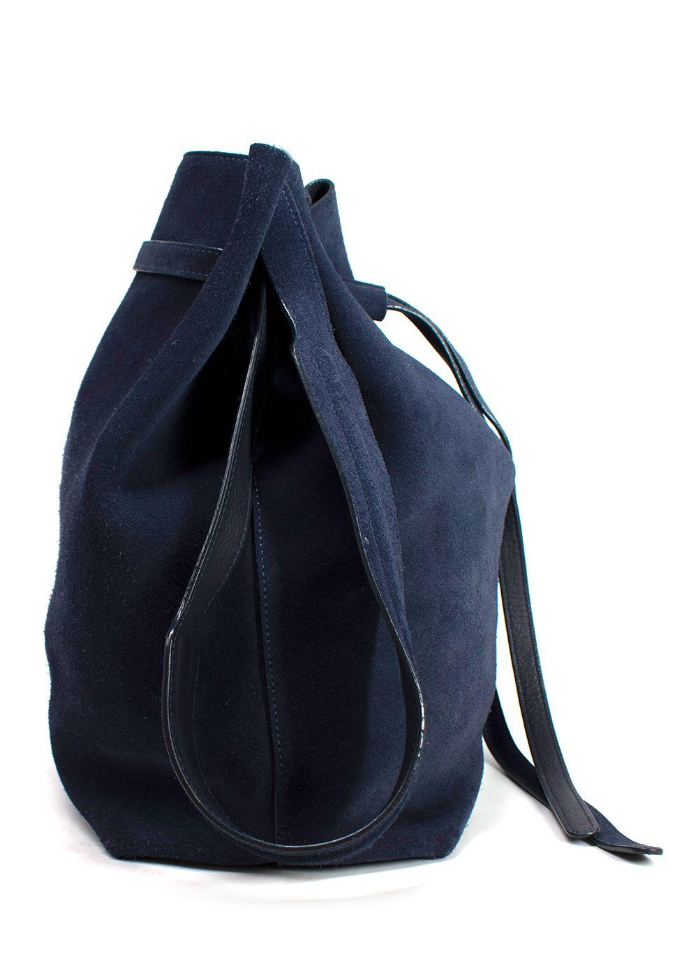 Mansur Gavriel Navy Suede Bucket Bag