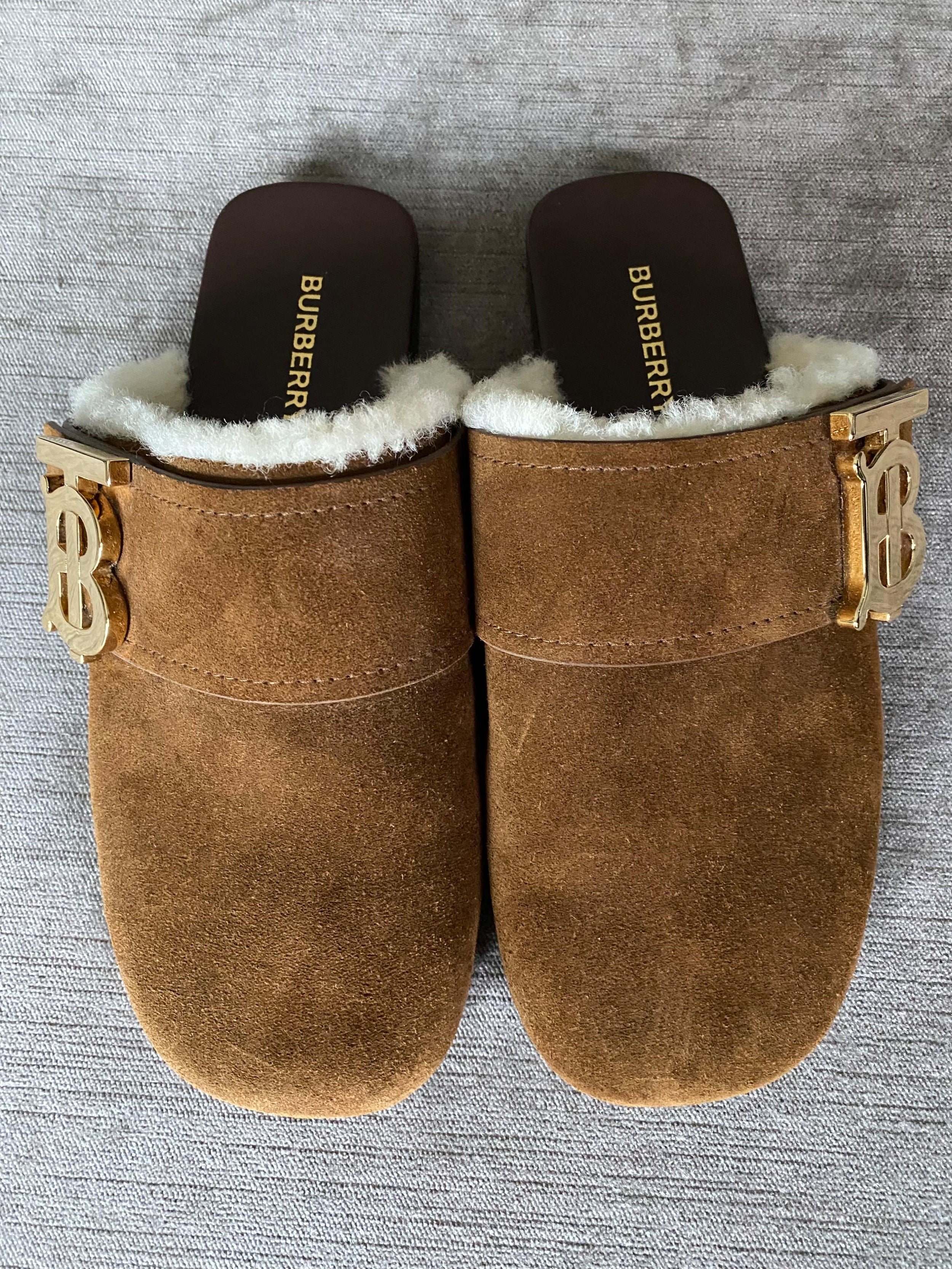 Burberry Brown Suede Lyla Mules