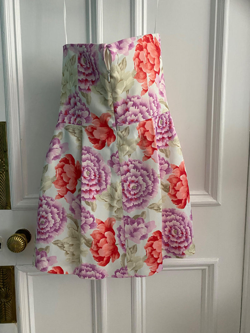 Strapless Floral Mini Dress