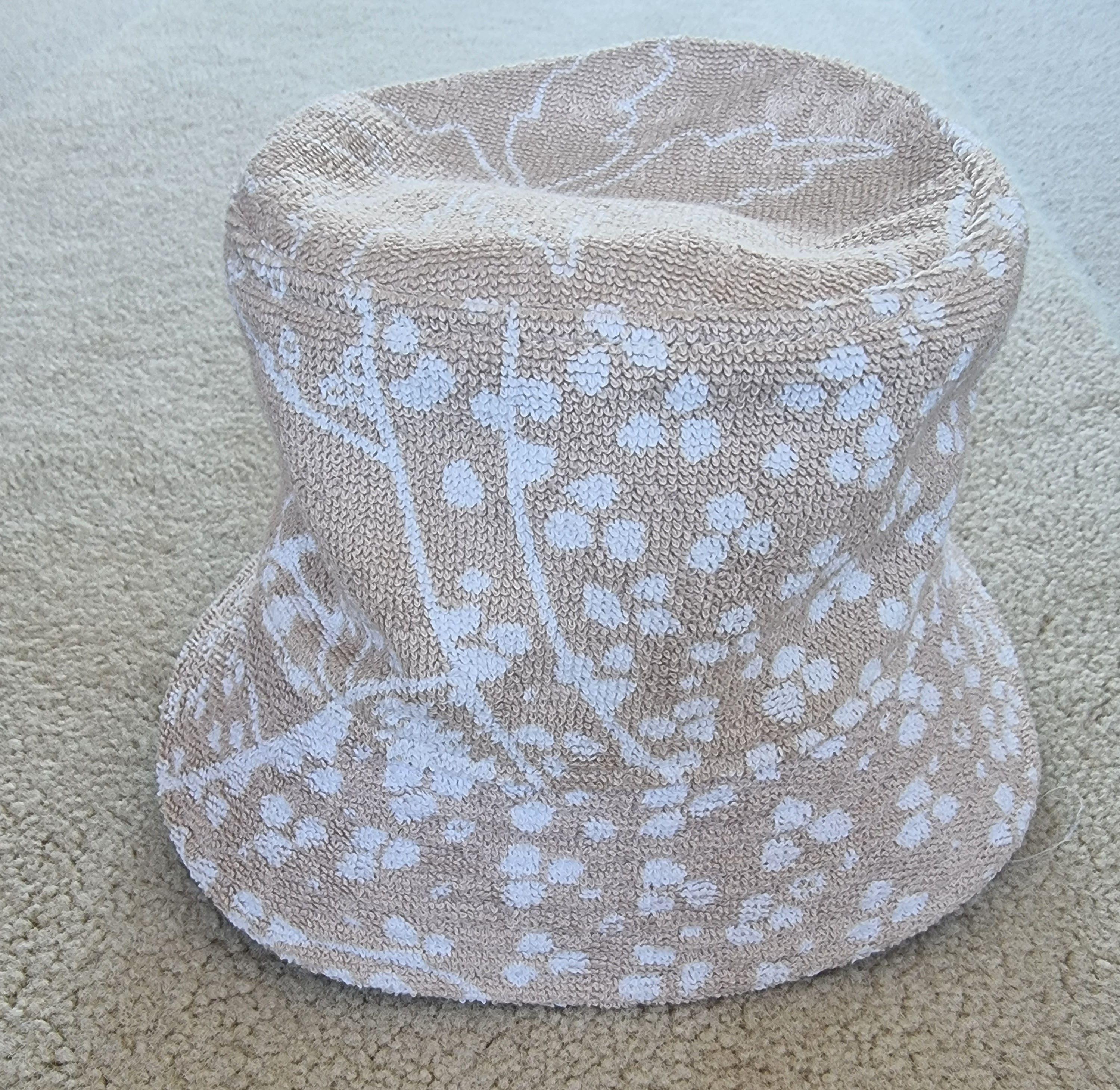Hermes Beige Gene Les Leopards Terry Towelling Bucket Hat