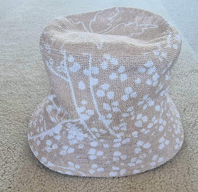 Hermes Beige Gene Les Leopards Terry Towelling Bucket Hat