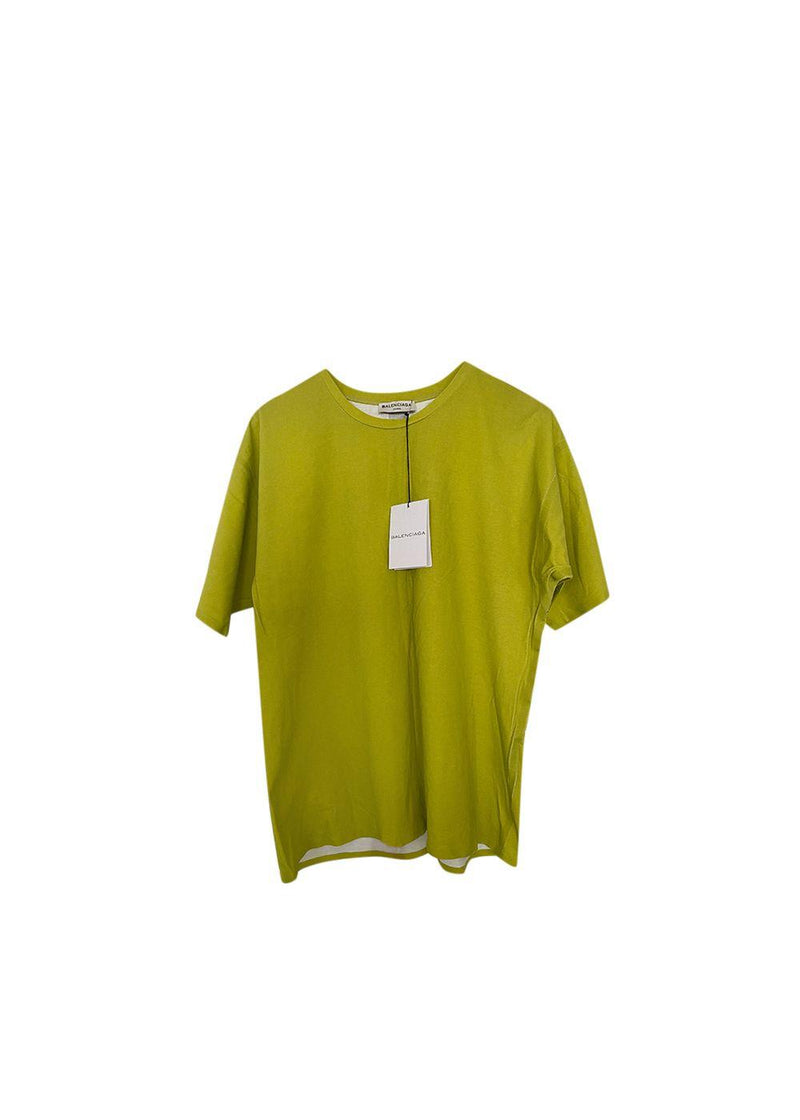 Green transfer printed cotton T-shirt
