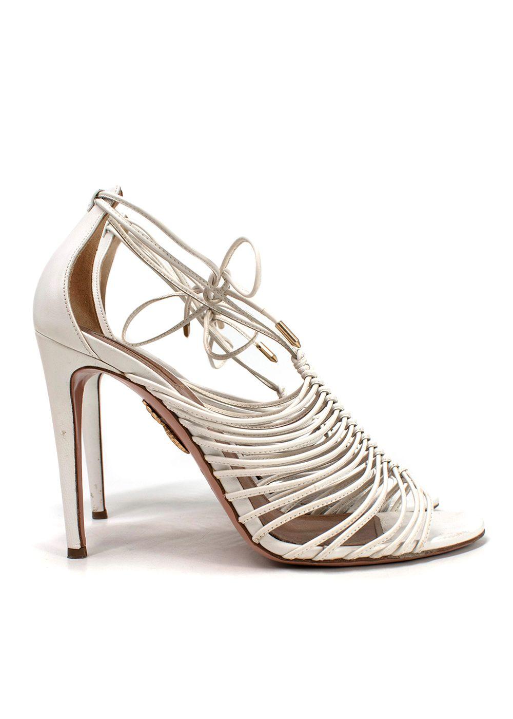 Aquazzura White Leather Nadja Heels