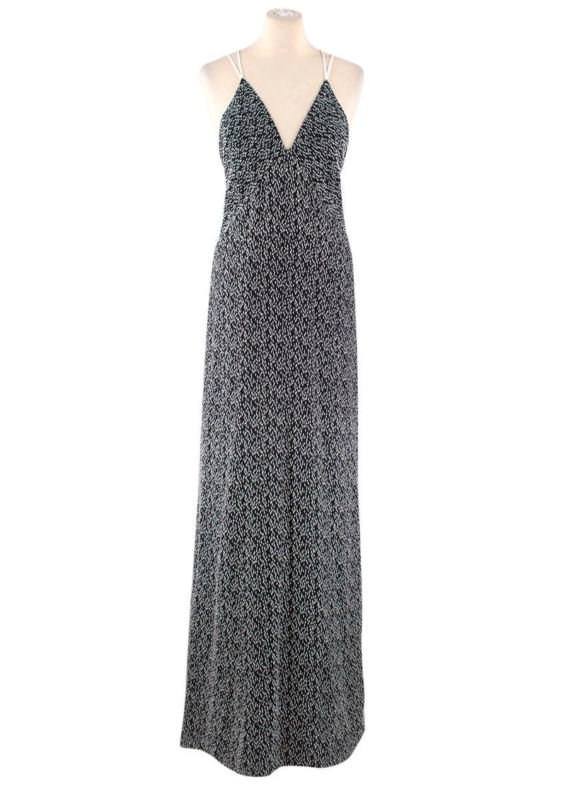 Galvan Black & White Textured Low Back Gown