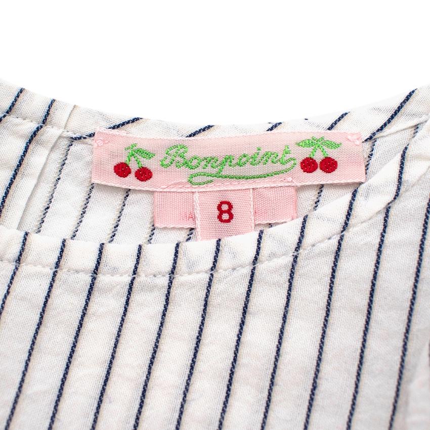 Bonpoint Blue Striped Ruffled Top