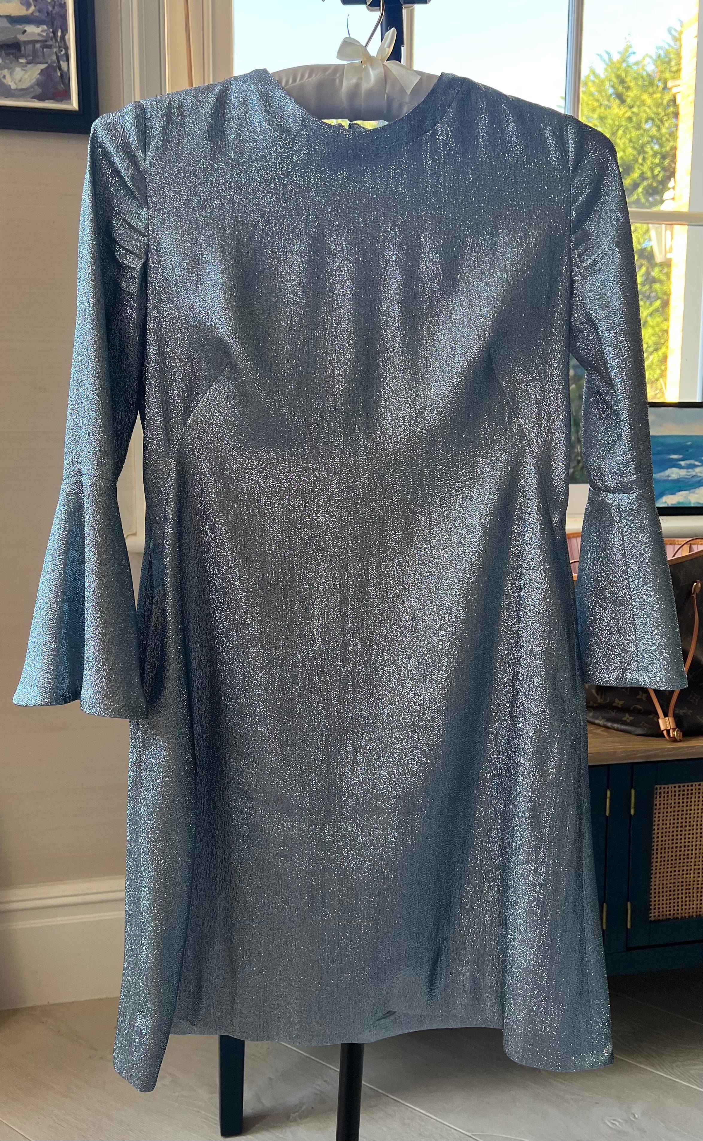 silver lurex mini dress
