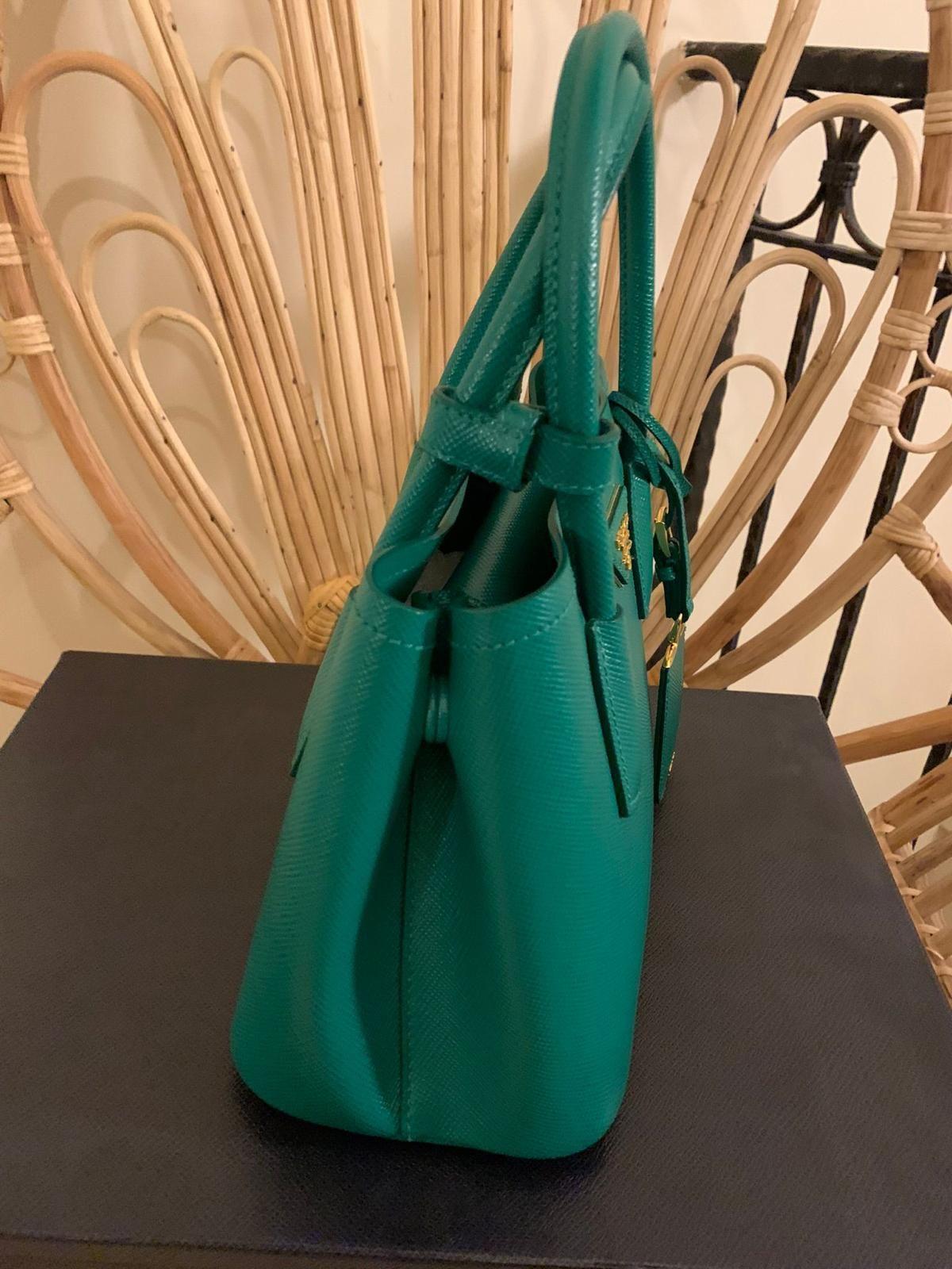Emerald Green Double Saffiano Mini Bag